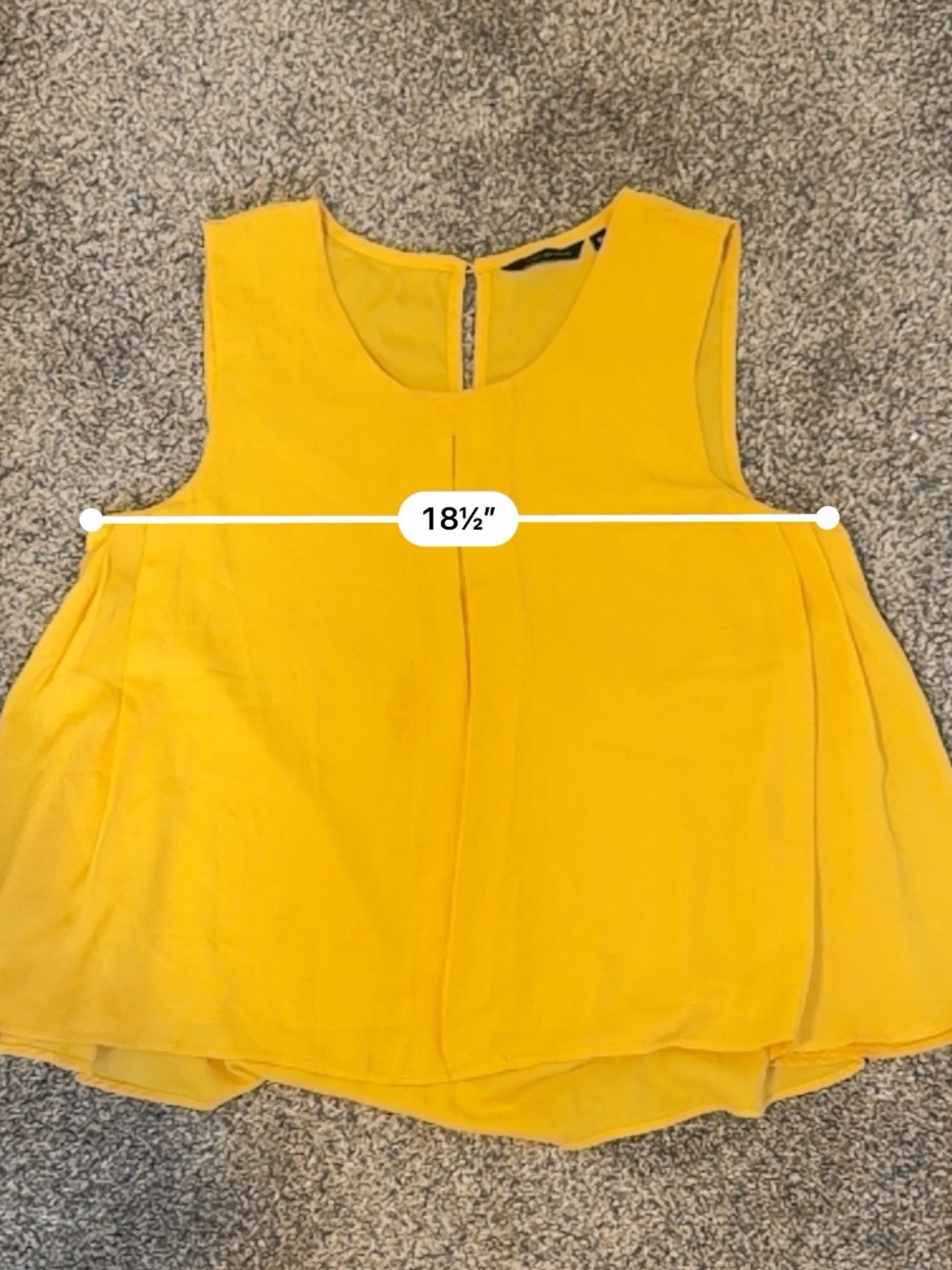 Yellow Sleeveless A-Line Women's Top - Picture 3 of 5